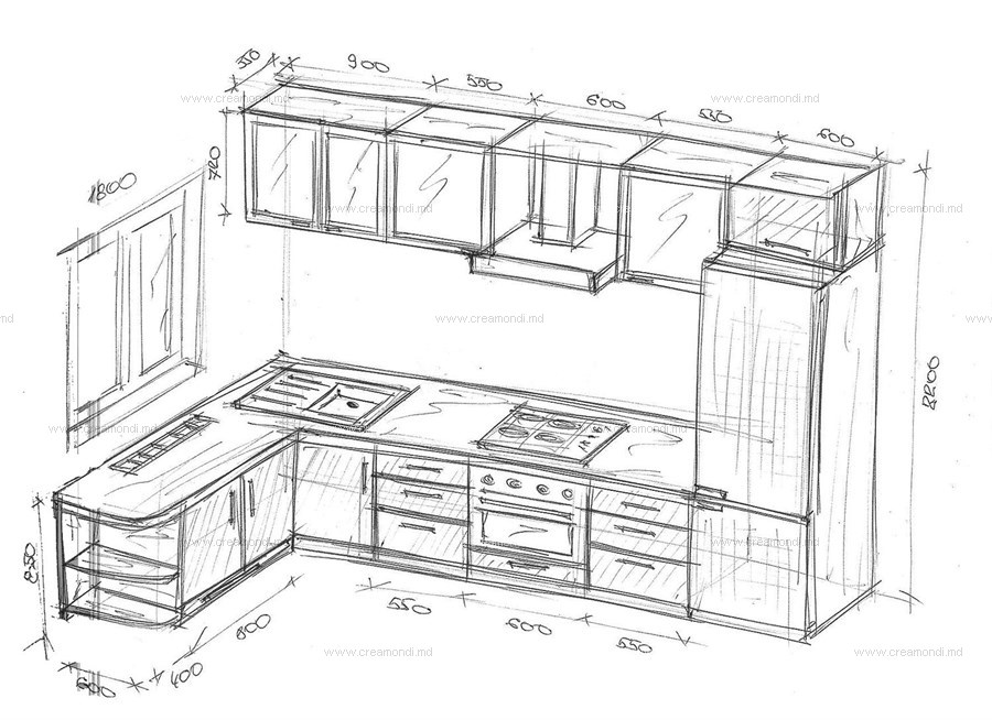 Проект кухонного гарнитура нарисовать
