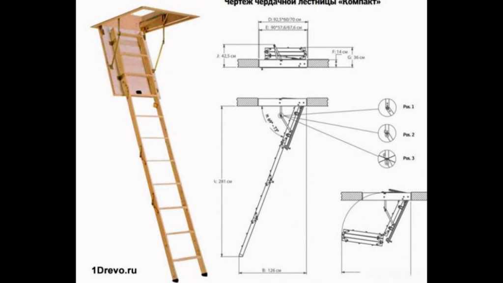 Лестница на чердак схема