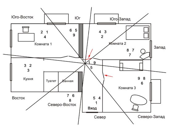 Юго восток комнаты. Фен шуй дома по сторонам света. Расположение комнат по фэншую в доме. Расположение дома по фэншую. Расположение по фэн шую в комнатах.
