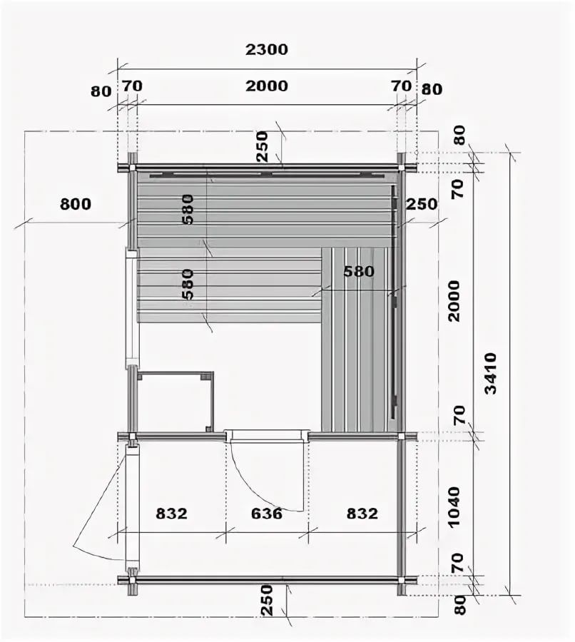 Полки в бане в парилке размеры чертеж