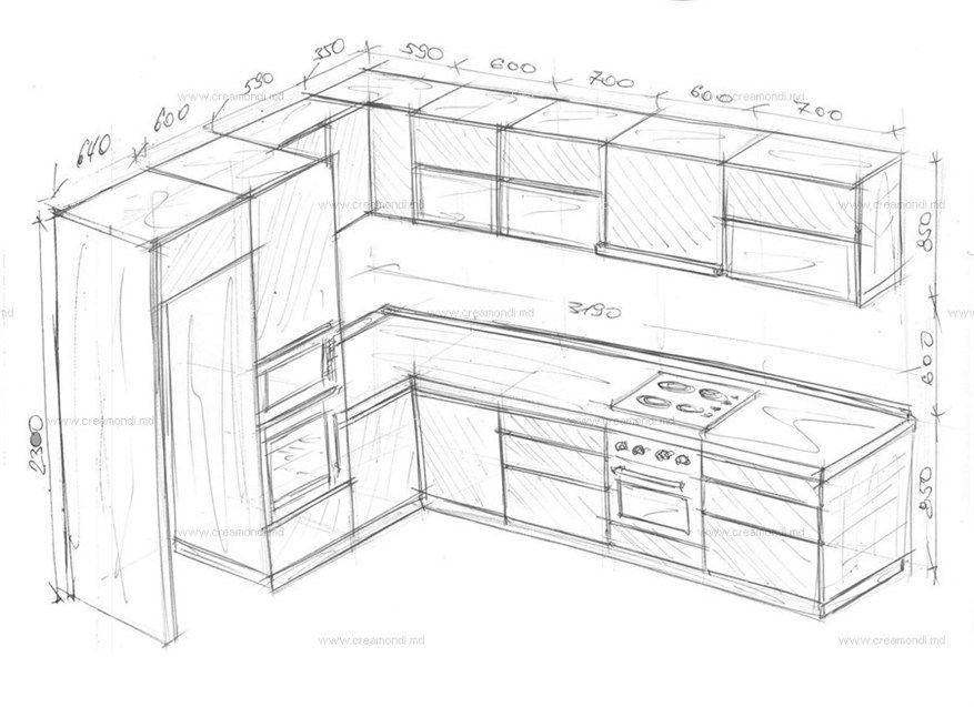 Как сделать чертеж кухни по своим размерам самостоятельно