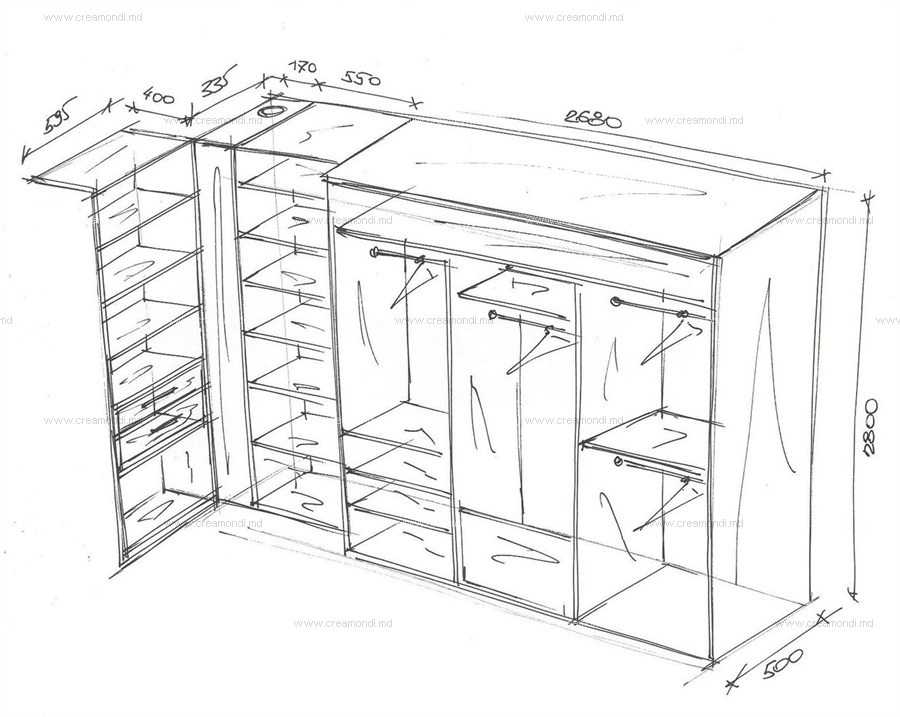 Нарисовать план шкафа онлайн