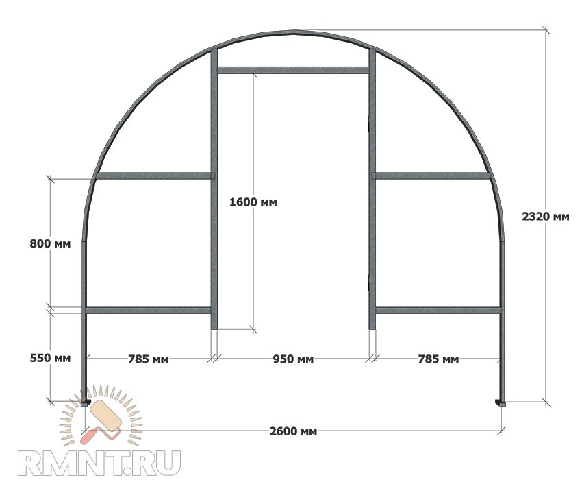Схема теплицы 3 на 4 из профильной трубы