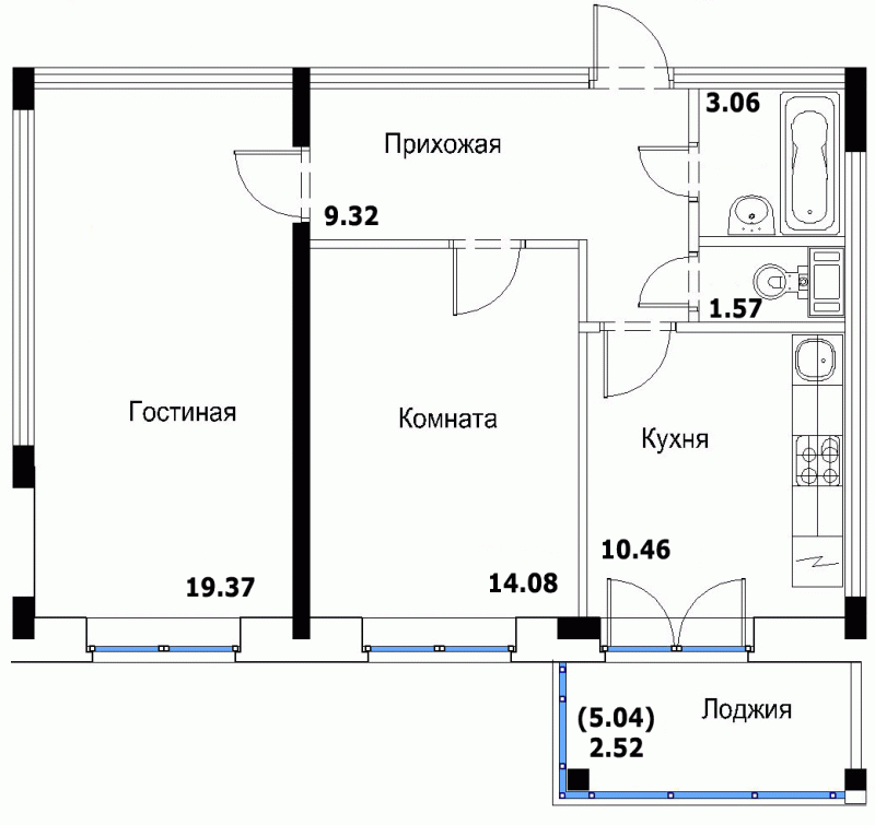 План квартиры 48 кв м