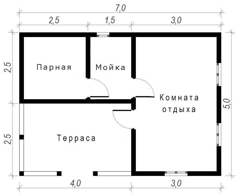 Проекты бань 6х4 из пеноблоков фото с размерами