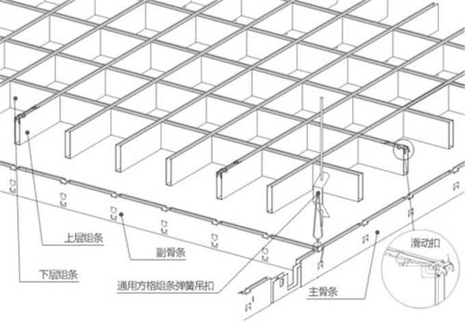 Потолок грильято схема монтажа