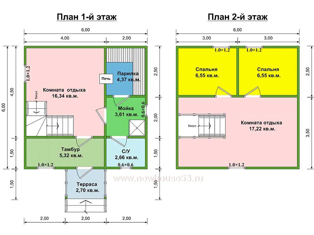 Баня 6 6 двухэтажная