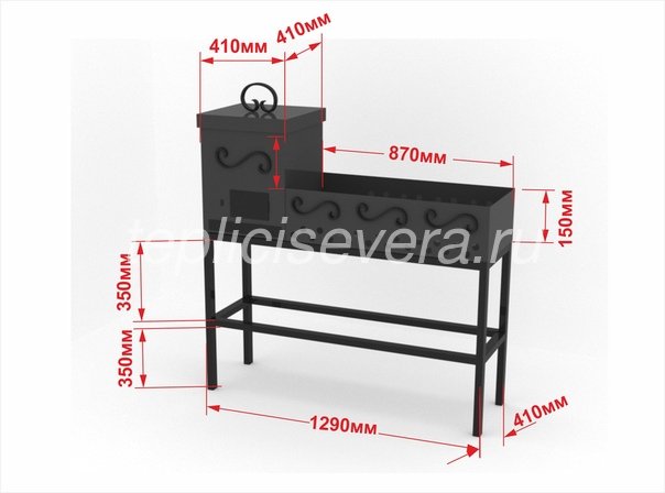 Мангал с печкой под казан размеры чертежи