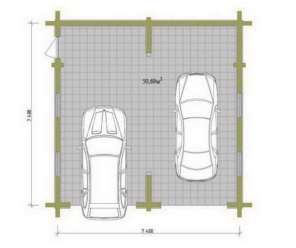 Стандартный гараж на 2 машины размеры чертежи