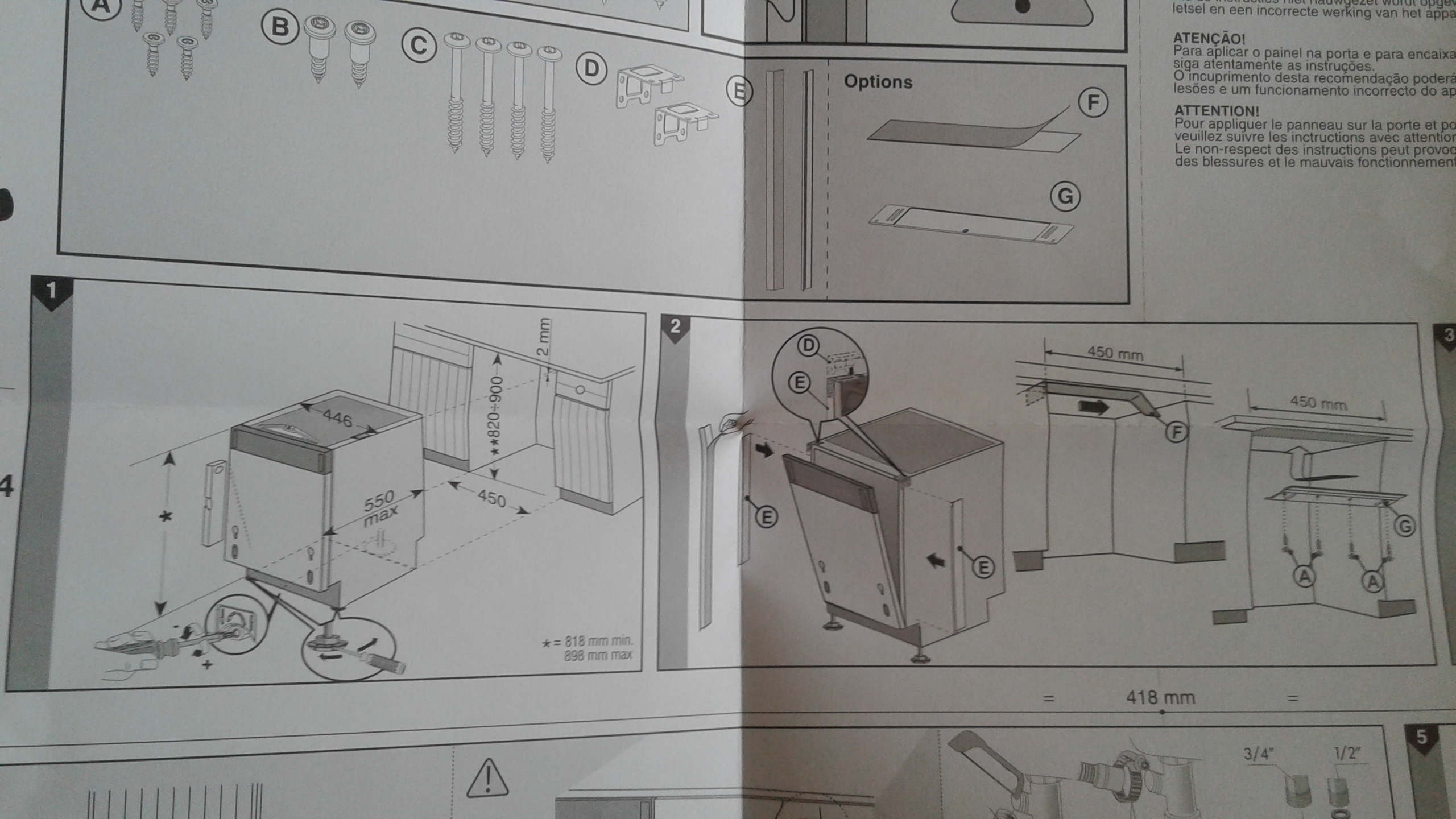 Схема встраивания посудомоечной машины Электролюкс esl94200lo