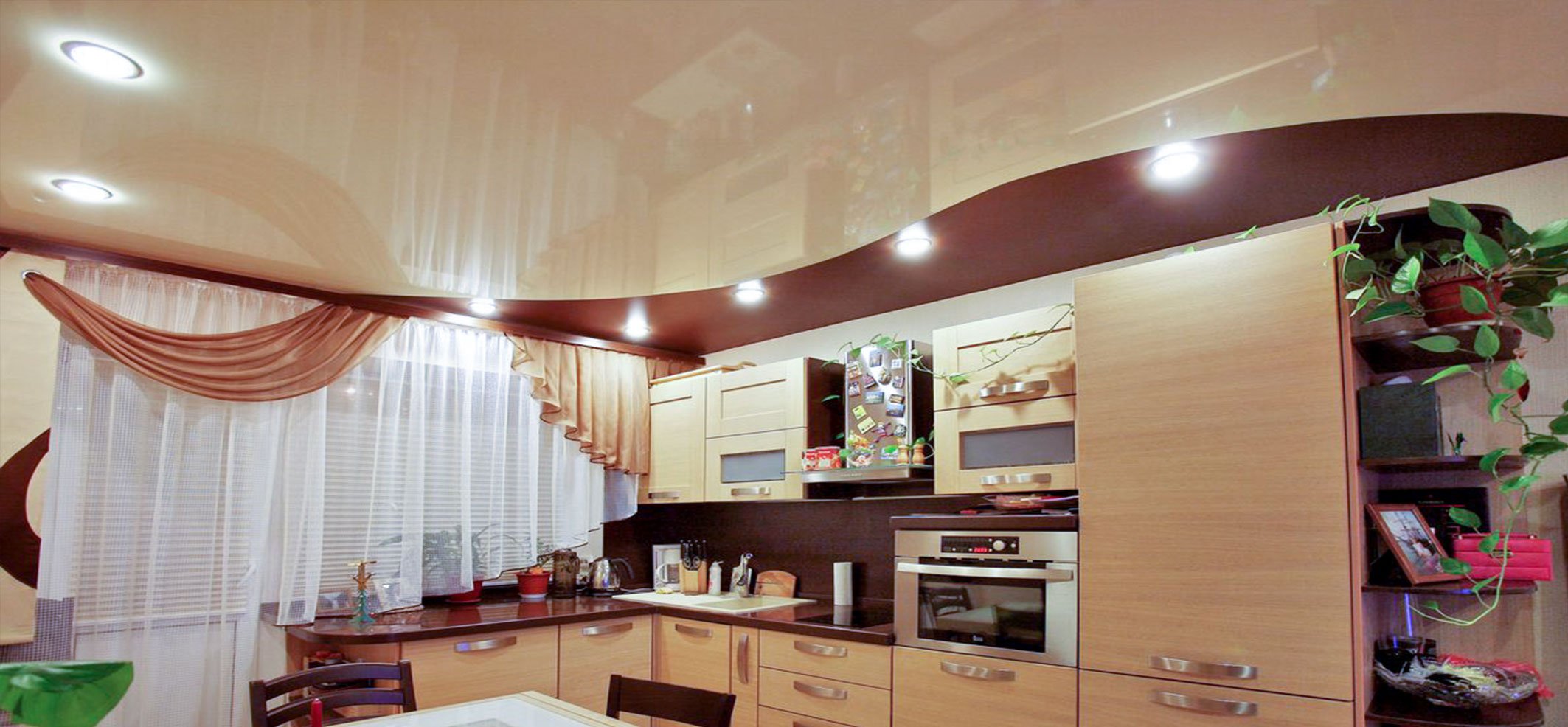 Какой двухуровневый потолок на кухне лучше сделать – выбор материалов и дизайн